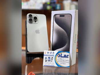 ابل  - ايفون 15  - برو ماكس  - أبيض  - 256 جيجابايت