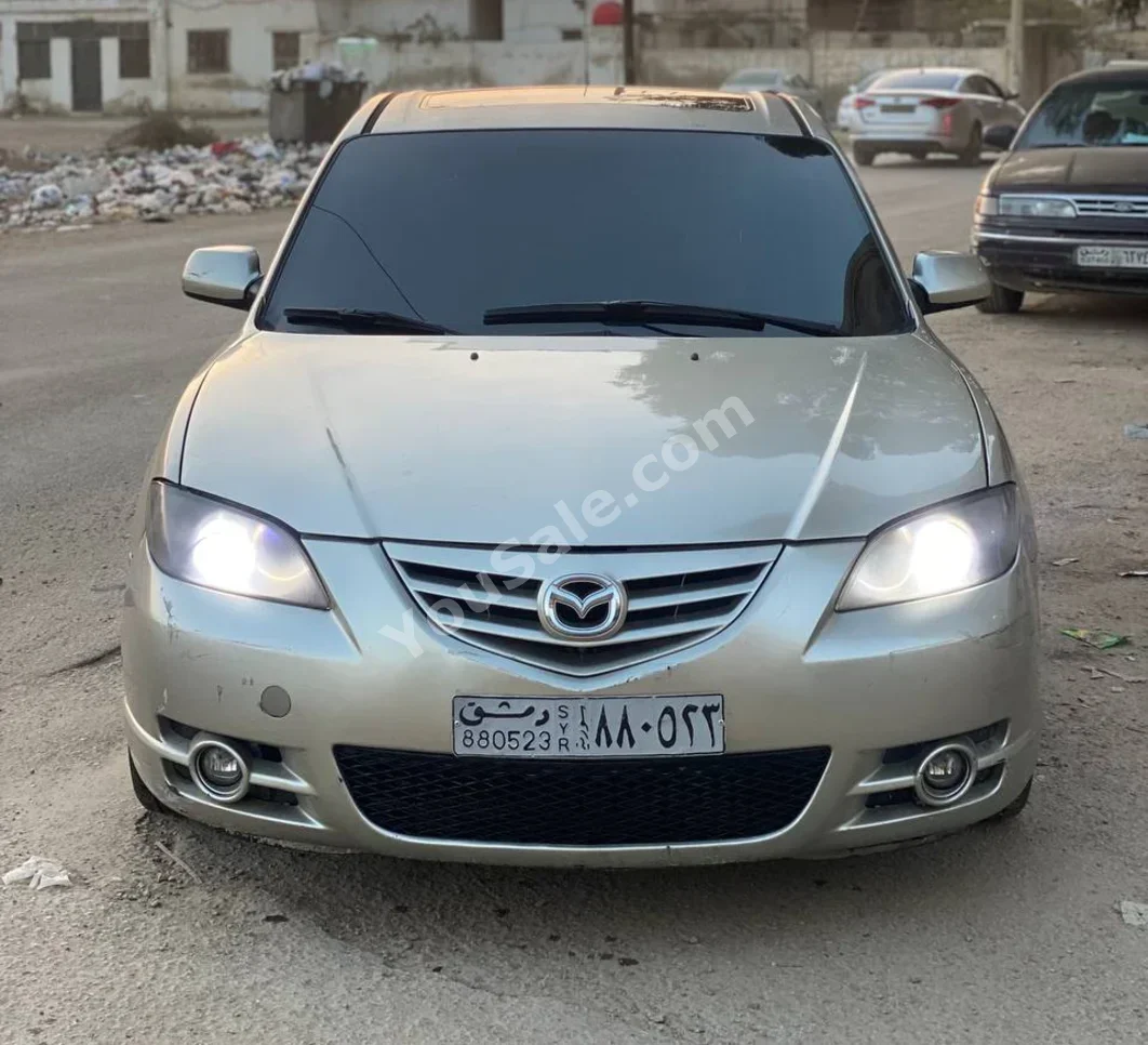 مازدا  مازدا 3  2006  اتوماتيك  167,000 كم  4 سلندر  دفع أمامي  سيدان  ذهبي  بنزين