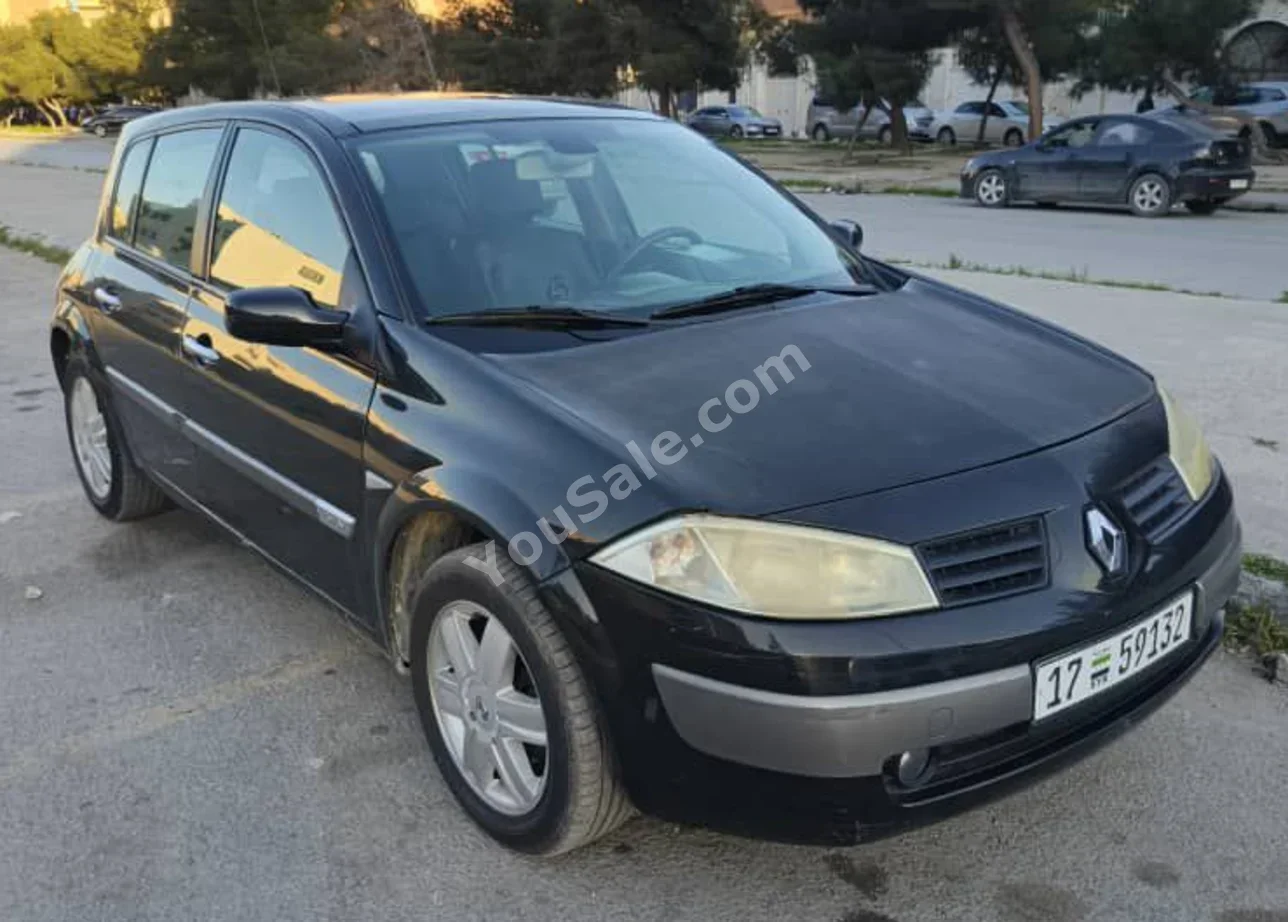 Renault  Megane  2005  Automatic  60,000 km  4 Cylinder  FWD  Hatchback  Black  Gasoline